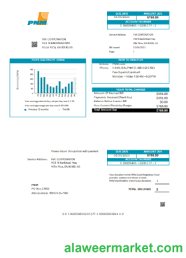 New Mexico PNM easy fillable utility business bill,  SCR